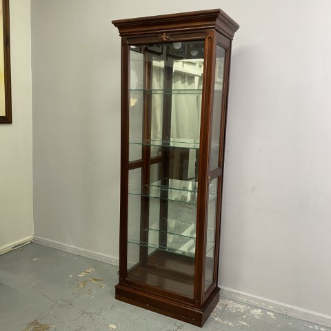 Tall Vintage Display Cabinet with Side Door