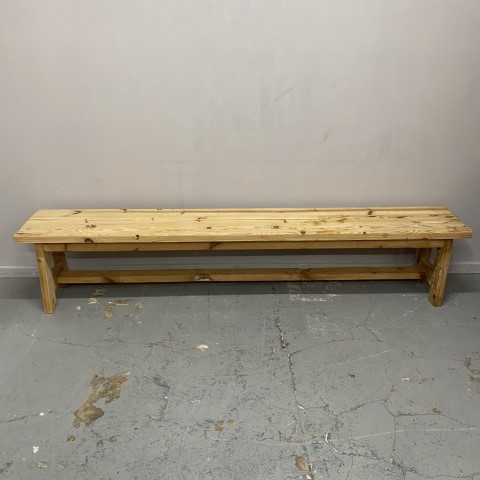 Long (2.28m) Rustic Pine Bench