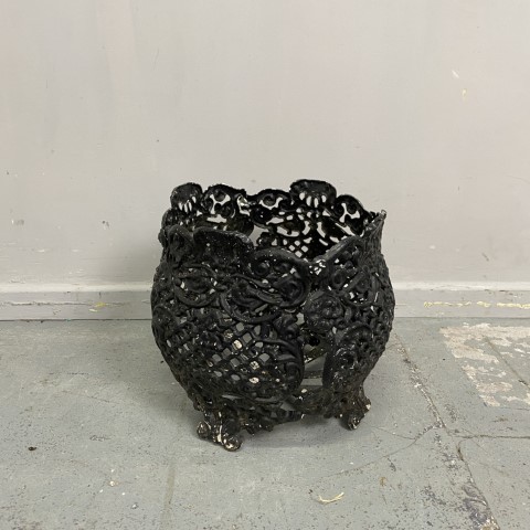 Black Victorian Style Pot Plant Holder