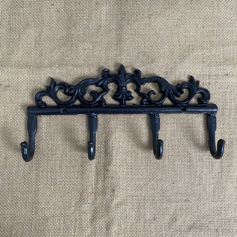 Cast Iron Fleur de Lys Hooks - 4 hooks