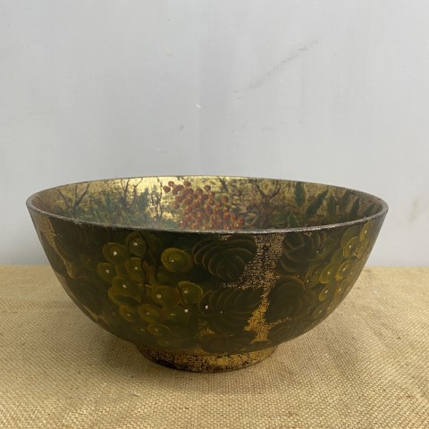 Antique Hand-Painted Fruit Bowl