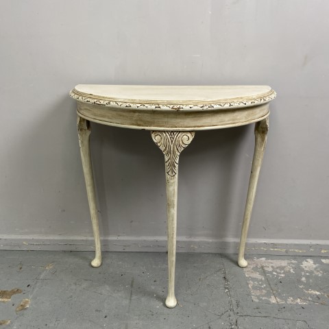 Painted Antique Style Half Moon Console