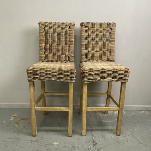 Pair of Cane Barstools