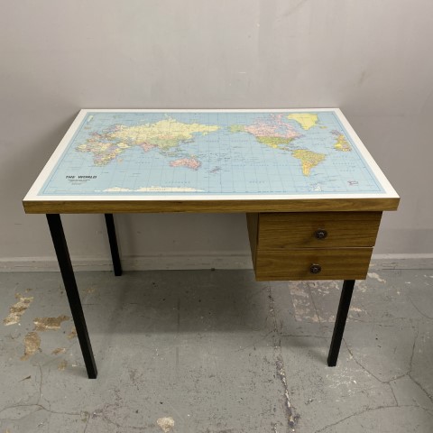 Vintage Map Study Desk