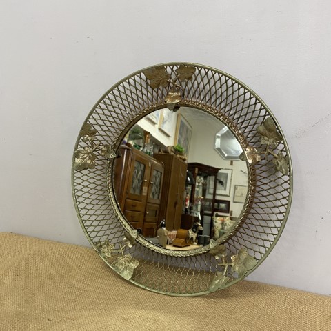 Round Metal Framed Ivy Mirror