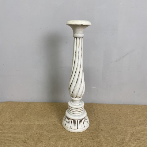 Medium Carved Timber Candle Holder