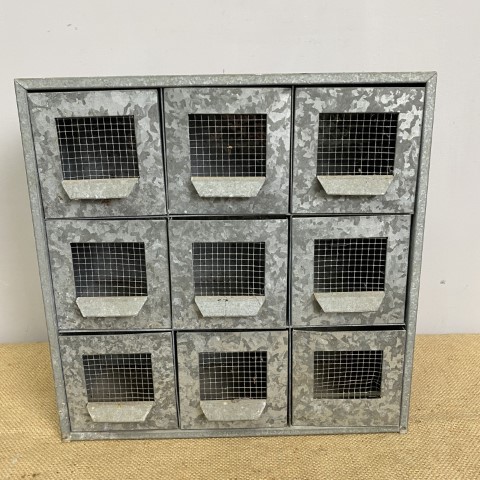 Industrial Mesh Fronted Storage Drawers (9 drawers)