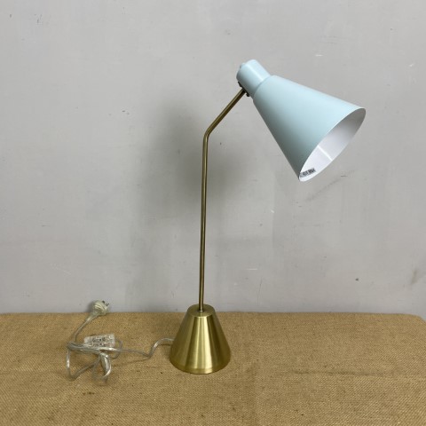 Contemporary Powder Blue & Gold Desk Lamp