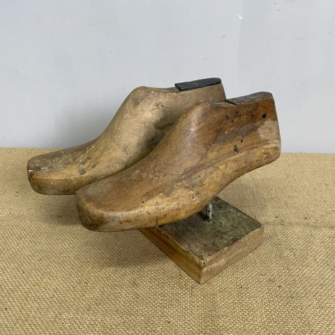 Mounted Pair of Vintage Timber Shoe Lasts