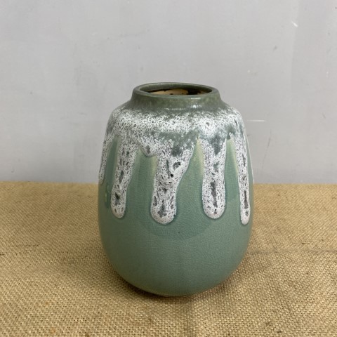 Blue/Grey Drip Glaze Ceramic Vase