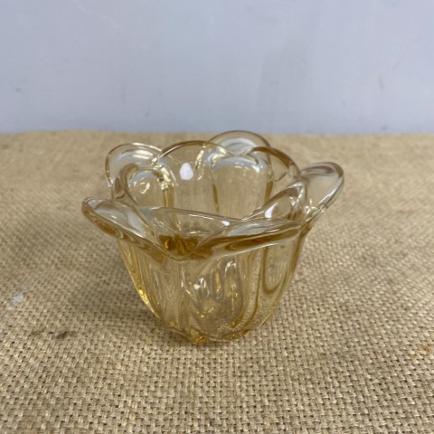 Amber Glass Candle Holder