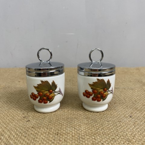 Set of 2 Royal Worcester 'Fruits' Egg Coddlers