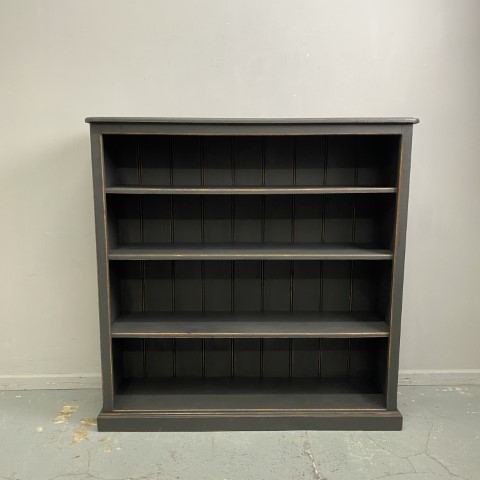 Hand-Painted Graphite Bookcase