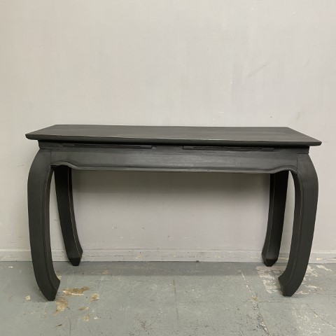 Hand-Painted Graphite Asian Style Hall Table