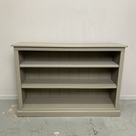 Hand-Painted French Linen Low Bookshelves