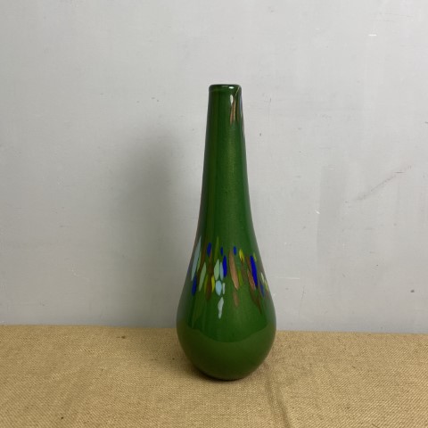 Hand Blown Green Art Glass Vase