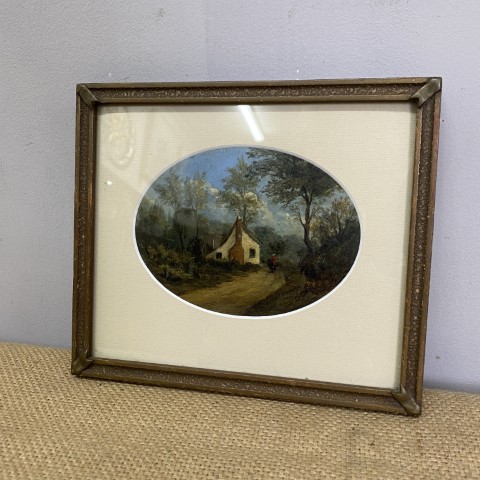 Antique Framed Oil Painting Countryside #2