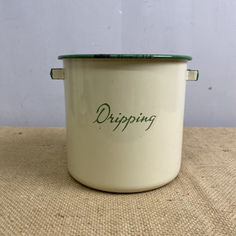 Vintage Enamel 'Dripping' Kitchen Cannister