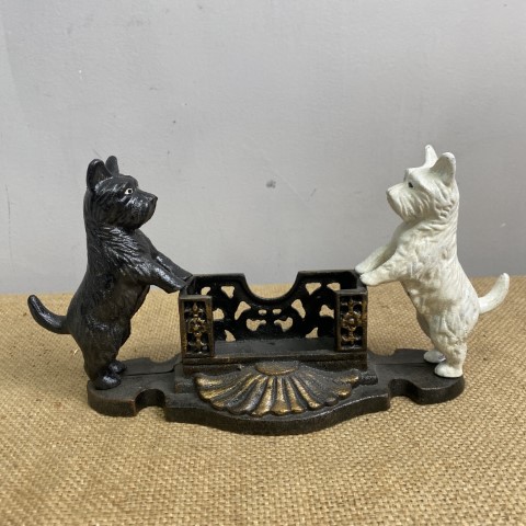 Cast Iron Dog Business Card Holder