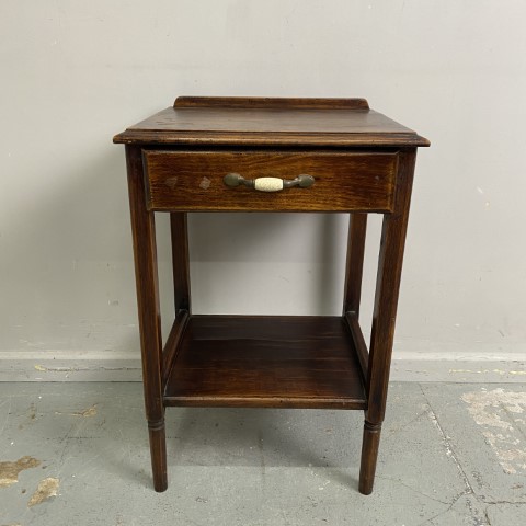 Vintage Timber Side Table with Single Drawer