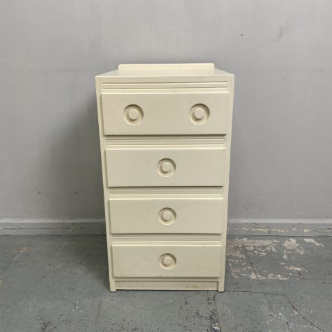 White Retro Painted Bedside Table