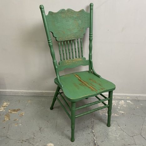 Painted Green Spindle Back Chair