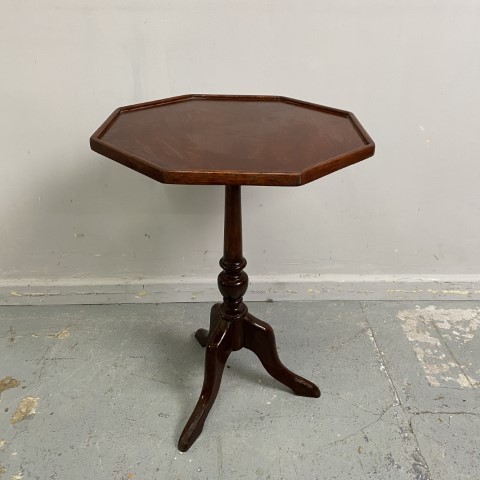 Vintage Octagonal Timber Wine Table