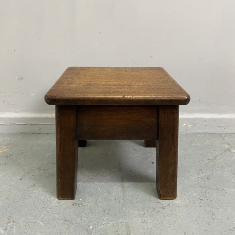 Small (Low) Antique Oak Square Stool