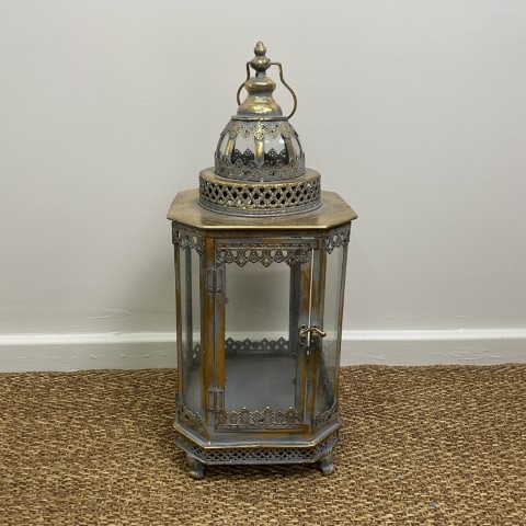 Large Golden Moroccan Lantern