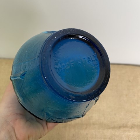 Italian Blue Glass Genie Bottle