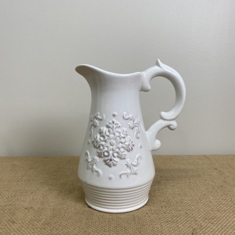 White Floral Patterned Jug