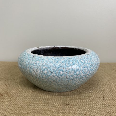 Light Blue Crackle Glaze Planter Pot