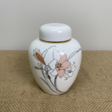 Vintage Japanese Ginger Jar With Floral Motif
