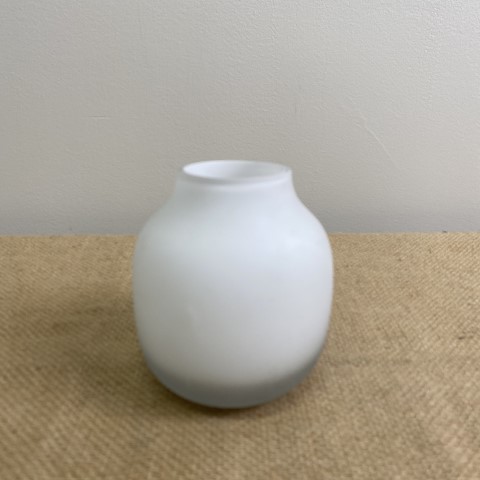 Small White Glass Vase
