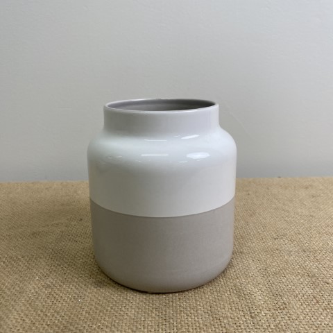 Modern 2 Tone Beige Ceramic Vase