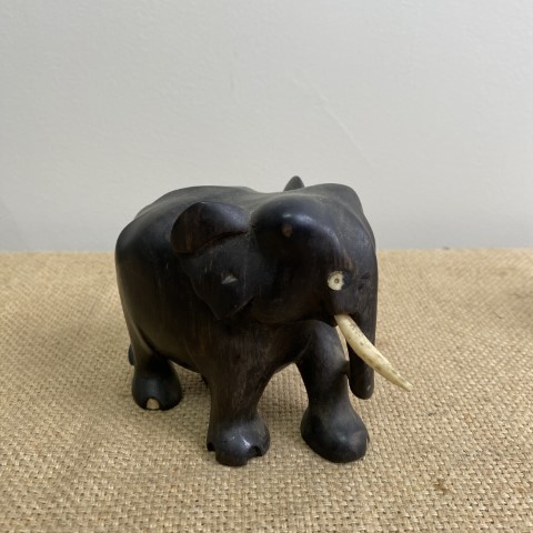 Vintage Hand Carved Elephant Statue