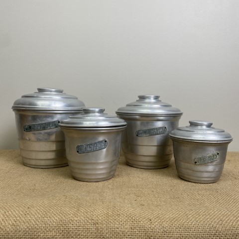 Set of 4 Aluminium Kitchen Cannisters