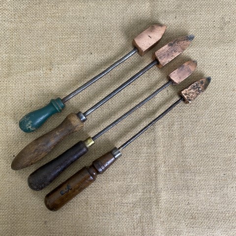 Set of 4 Vintage Soldering Tools with Solid Copper Tip