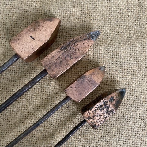 Set of 4 Vintage Soldering Tools with Solid Copper Tip