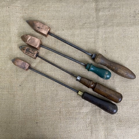 Set of 4 Vintage Soldering Tools with Solid Copper Tip