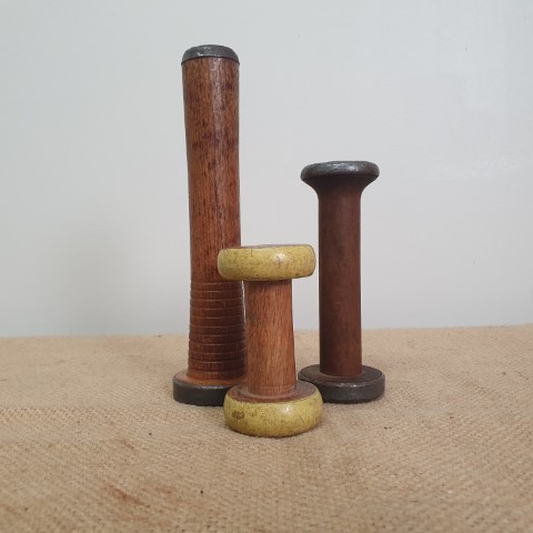 Set of 3 Vintage Timber Spindles #4
