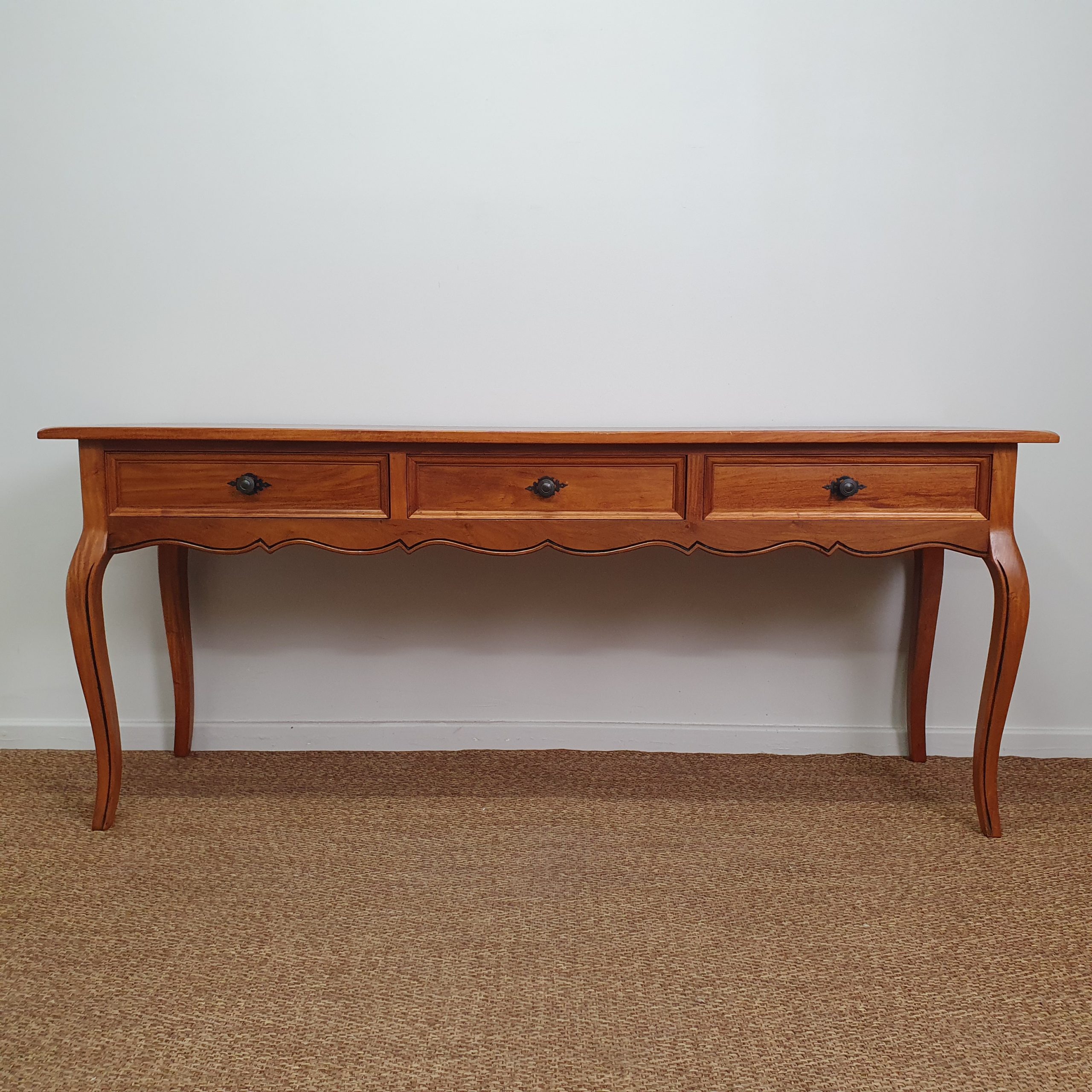 French Provincial 3 Drawer Hall Table