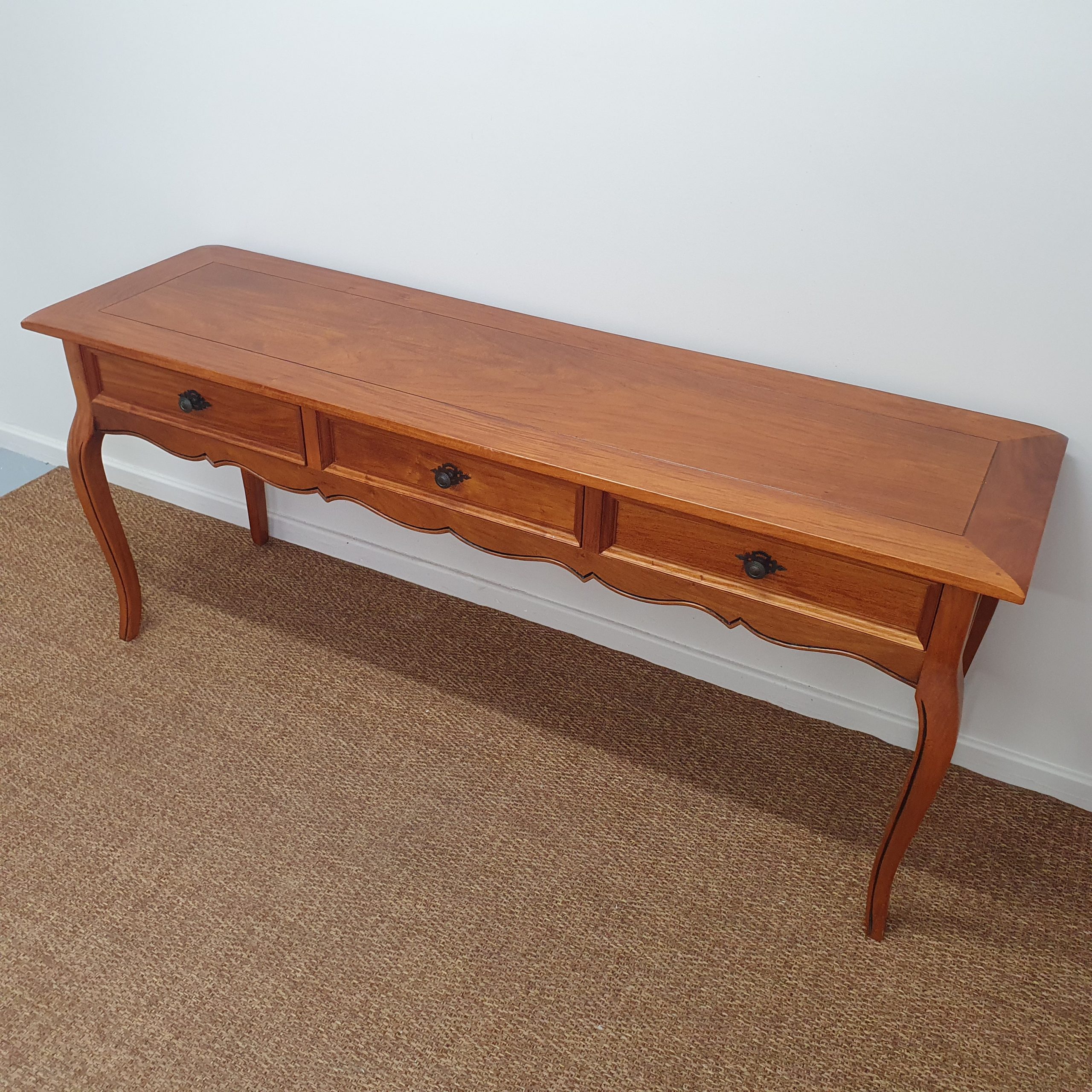 French Provincial 3 Drawer Hall Table