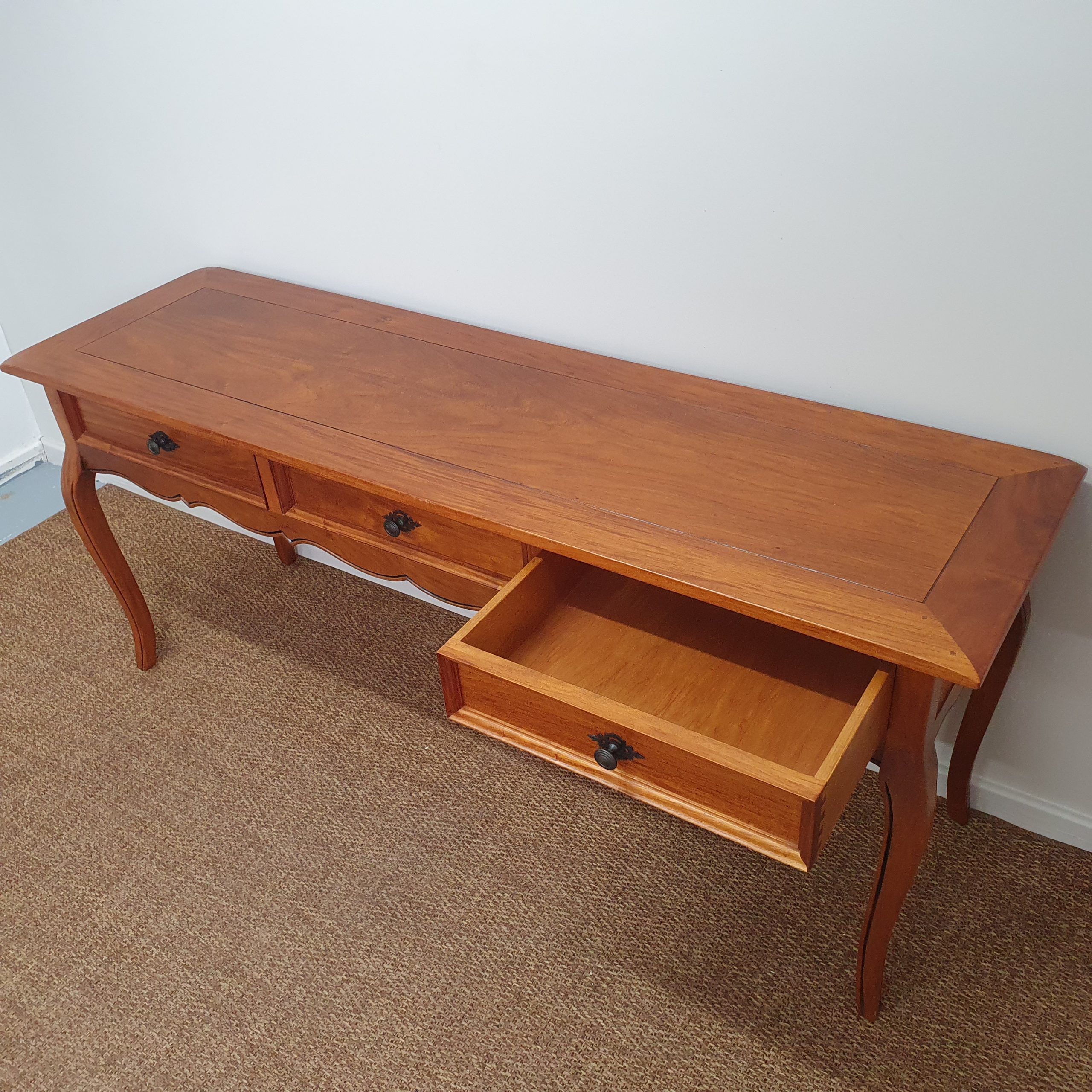 French Provincial 3 Drawer Hall Table