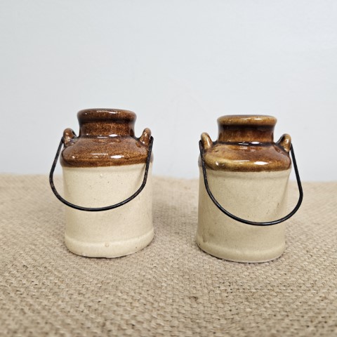 Pair of Vintage Stoneware 'Milk Urn' Salt & Pepper Shakers