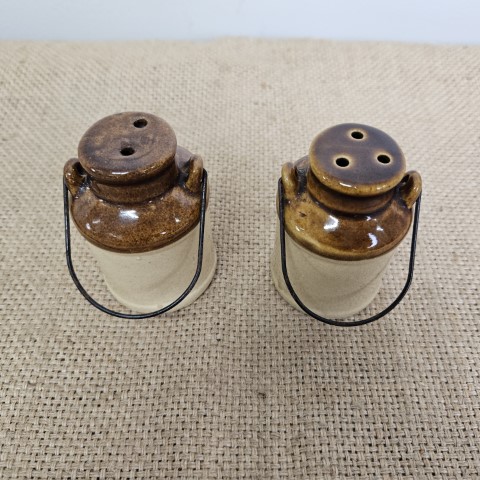 Pair of Vintage Stoneware 'Milk Urn' Salt & Pepper Shakers