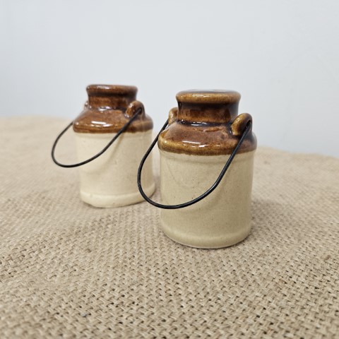 Pair of Vintage Stoneware 'Milk Urn' Salt & Pepper Shakers