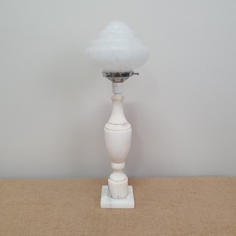 Vintage Alabaster Lamp with Art Deco Shade