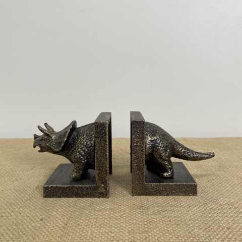 Cast Iron Triceratops Bookends - $65