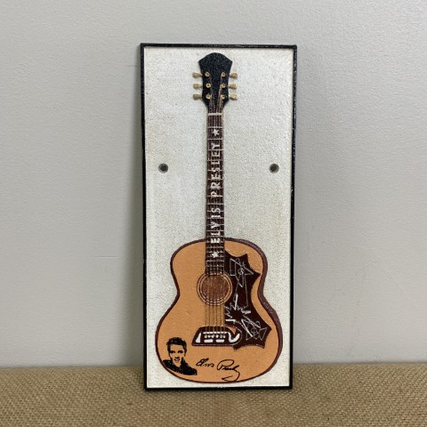 Cast Iron Elvis Guitar Plaque - $55